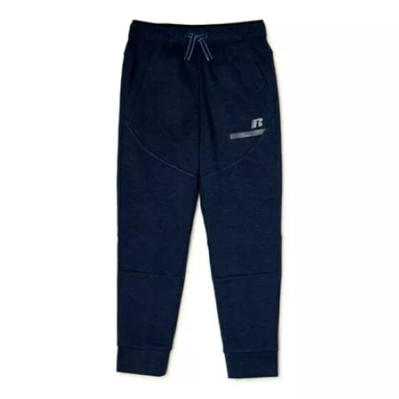 Russell Dri-Power Boys L 10/12 Sweatpants Tech Fleece Jogger Zip Pocket BLACK - Picture 1 of 4